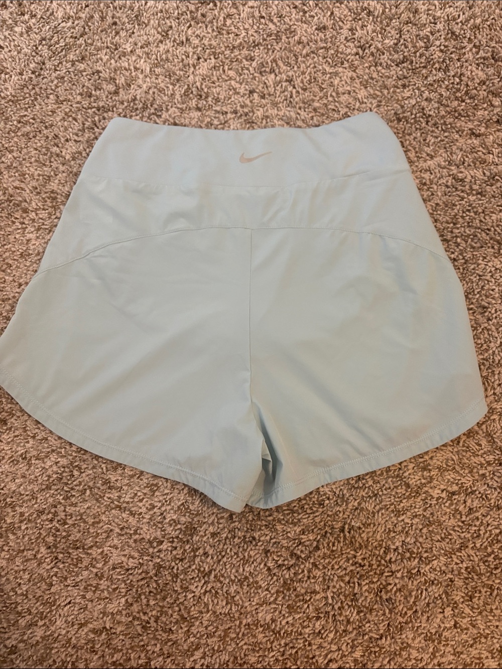 Nike Light Blue Women's Athletic Shorts with Wide Waistband